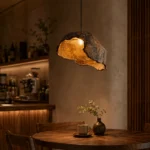 Natural Stone Texture Resin Pendant Light | Artisan Lamp - Image 5