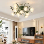 Floral Glass Ceiling Light – Botanical Romantic Ceiling Lamp - Image 5