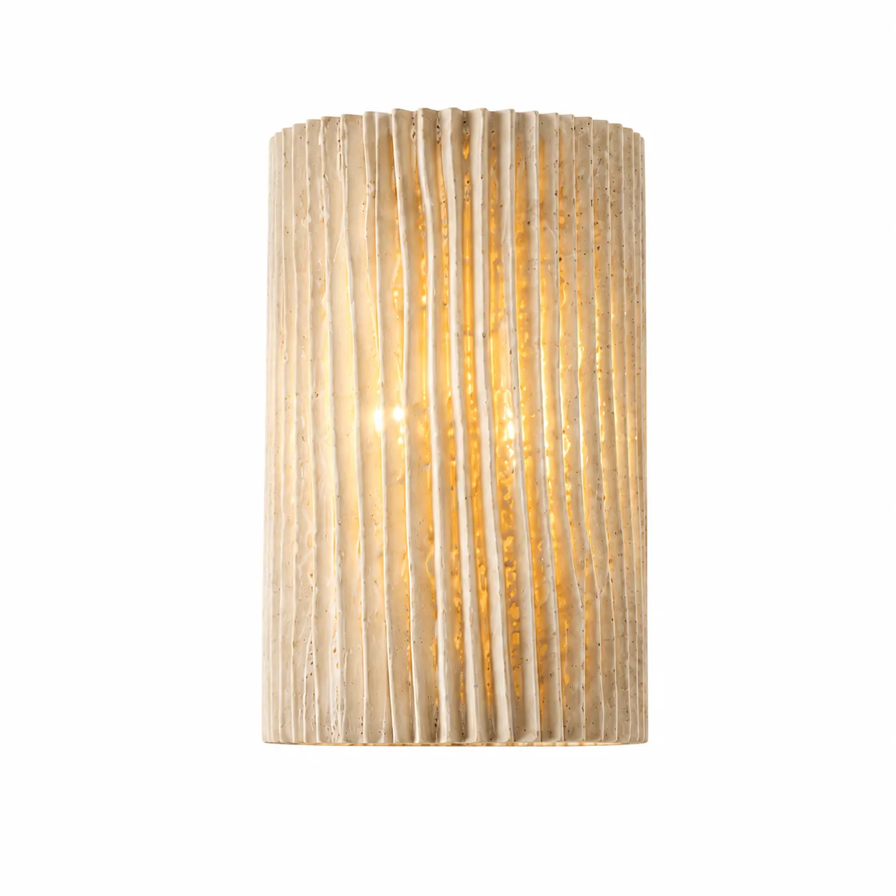 5d5c5dc8b7b95fb2ba9984db62f99c8f_11zon Pleated Gypsum Wall Light | G9 LED Wall Sconce - Image 1