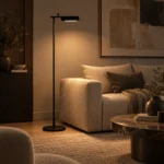 Modern Wide-Shade LED Reading Floor Lamp - Image 2