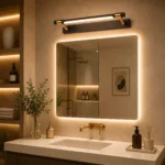 Black and Gold Linear LED Mirror Wall Light for Modern Bathroom - Image 5