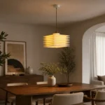 Layered Square Pendant Light – Modern PLA Cream LED Ceiling Light - Image 5