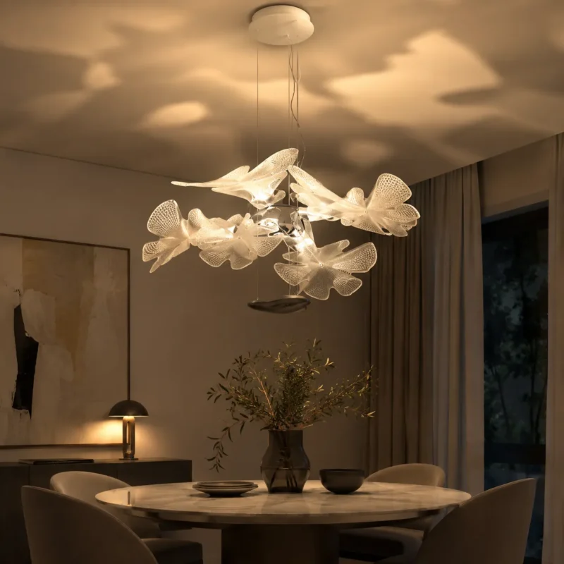 Chlorophilia Transparent Leaf LED Suspension Chandelier for Luxury Interiors - Image 3