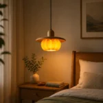 Pumpkin Wood Pendant Light | Natural Resin Lighting - Image 4