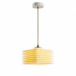 Layered Square Pendant Light – Modern PLA Cream LED Ceiling Light