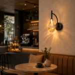 Modern LED Glass Wall Sconce | Copper Bedroom Wall Light - Image 3