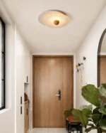 Stone Glass LED Ceiling Light – Modern Natural Flush Mount Lamp - Image 4
