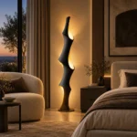 Flame Spiral Sculptural Floor Lamp | Modern Art Lighting - Image 4