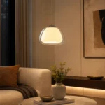 Smoky Glass LED Pendant Light – Modern Soft Glow Hanging Lamp - Image 3
