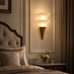 Art Deco Glass Wall Sconce | Brass Vintage Wall Light - Image 3