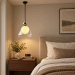 Ripple Glass Pendant Light – Clear Glass Modern LED Pendant Lamp - Image 3