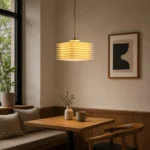 Layered Square Pendant Light – Modern PLA Cream LED Ceiling Light - Image 4