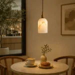 Natural Marble Pendant Light | Brass Luxury LED Fixture - Image 5