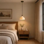 Handmade Fabric Pendant Light | Natural LED Hanging Light - Image 4
