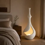 Modern Sculptural Resin Floor Lamp | Matte White - Image 4