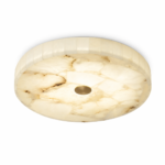 Natural Stone Brass Ceiling Light – Slim Luxury LED Flush Mount Lamp
