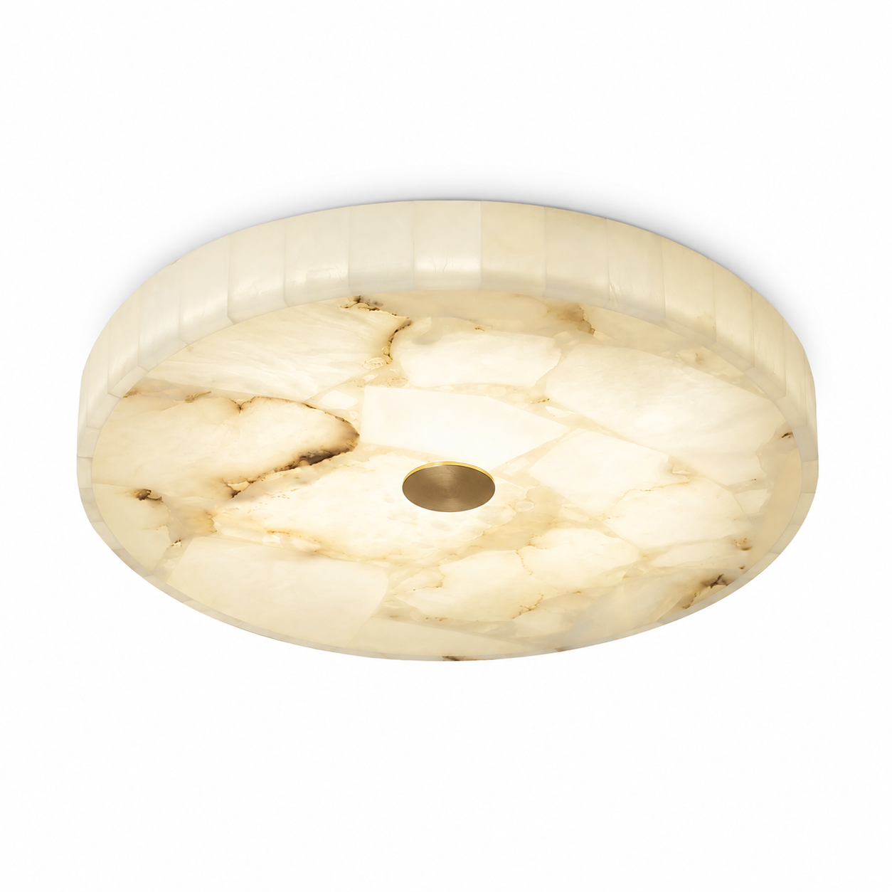 6be9c563-e920-4615-91fc-5be05f12e6ce Natural Stone Brass Ceiling Light – Slim Luxury LED Flush Mount Lamp - Image 1