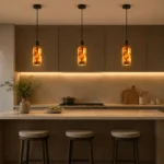 Natural Cloud Stone Pendant Light | Amber Stone LED Ceiling Lighting Fixture - Image 5