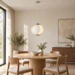 Orbital Ring Pendant Light – Modern Matte Silver Metal LED Ceiling Light - Image 4