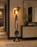 Sculptural Gold LED Floor Lamp | Modern Luxury Lighting - Image 2
