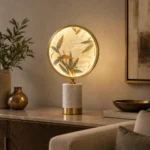 Brass Cloisonné Enamel Table Lamp | Modern Chinese Marble LED Lighting Fixture - Image 2