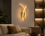 Crystal Wave Wall Light | Luxury Gold LED Sconce - Image 3