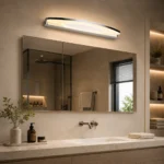 Modern Curved LED Vanity Light | Chrome Bathroom Mirror Lamp - Image 4