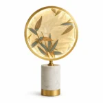 Brass Cloisonné Enamel Table Lamp | Modern Chinese Marble LED Lighting Fixture