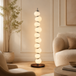 Spiral LED Floor Lamp | Frosted Glass Lighting - Image 5