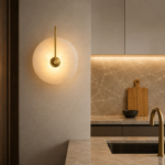 Modern Marble Wall Sconce | Tri-Color LED Stone Wall Light - Image 3