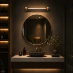 Black and Gold Linear LED Mirror Wall Light for Modern Bathroom - Image 4