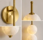 Four Globe Alabaster Wall Sconce Modern LED Wall Light - Image 5
