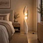 Sculptural Cement Globe Floor Lamp | Modern LED Lighting - Image 2
