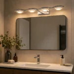 Modern Chrome LED Vanity Mirror Light | Wave Bathroom Lamp - Image 3