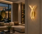 Crystal Wave Wall Light | Luxury Gold LED Sconce - Image 4