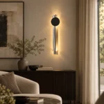 Minimalist Rotatable LED Wall Light in Black and Brushed Silver - Image 3
