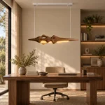 Sculptural Wood Linear Pendant Light | Modern LED - Image 2