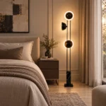 Modern Black Glass Globe Floor Lamp | LED Lighting - Image 2