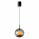 Smart Sensor Pendant Light | Pearl Black LED Glass Lighting Fixture
