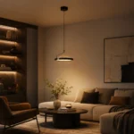 Black Minimalist LED Pendant Light – Modern Metal Acrylic Hanging Lamp - Image 4
