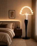 Sculptural Human Figure LED Floor Lamp | Art Lighting - Image 4