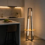 Modern LED Floor Lamp with Wooden Tabletop | Nordic Light - Image 3