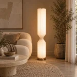 Pleated Twist Fabric Floor Lamp | Cream White - Image 3