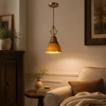 Vintage Ceramic Pendant Light | Retro Tulip Lighting Fixture - Image 5