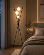 Modern Tripod Glass Globe Floor Lamp - Image 3
