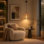 Smart Gesture Pendant Light | Pearl Black LED Minimalist Ceiling Lighting Fixture - Image 3