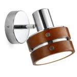 Modern Wood and Chrome Adjustable Wall Light for Bedroom Reading