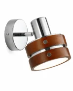 Modern Wood and Chrome Adjustable Wall Light for Bedroom Reading