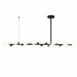 Modern Linear G9 Globe Pendant Light – Black White Glass Chandelier