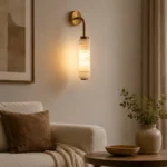 Marble Wall Light | Natural Stone Brass Wall Sconce - Image 3